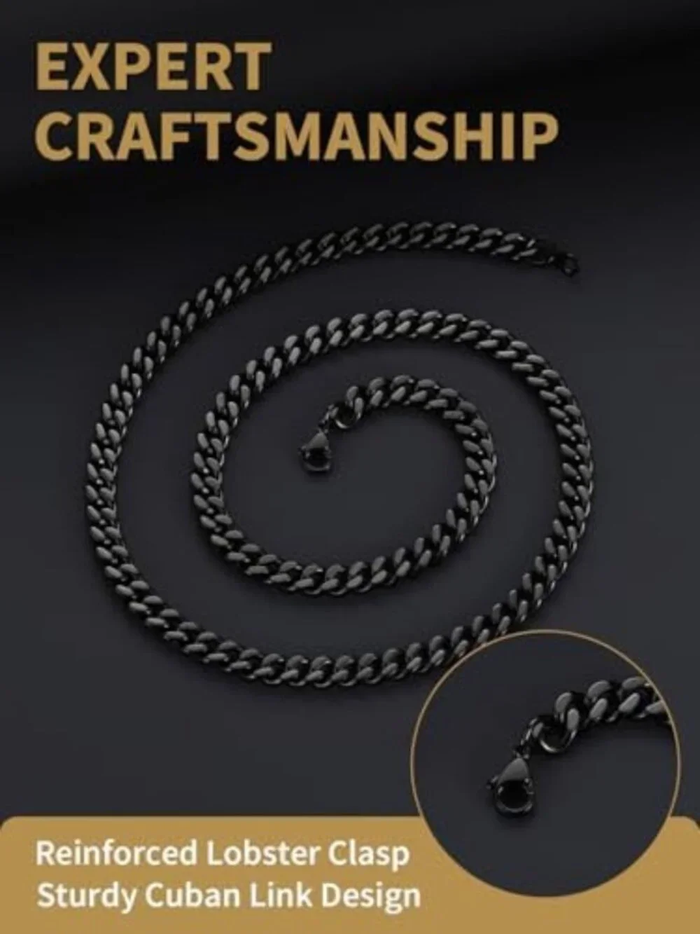 Chunky Gold Plated Curb Chain Necklace for Men | Hip Hop Cuban Link Neck Chains